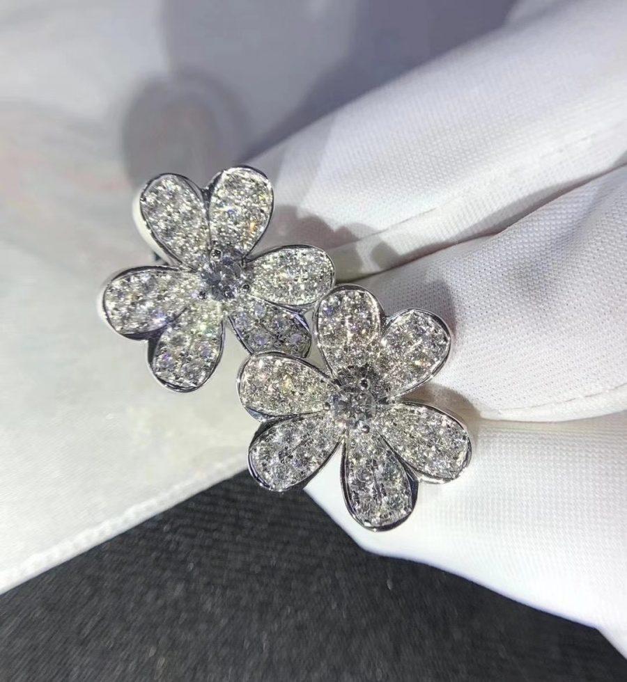 [⭐Sparkve]FRIVOLE SILVER FLOWER DIAMOND EARRINGS