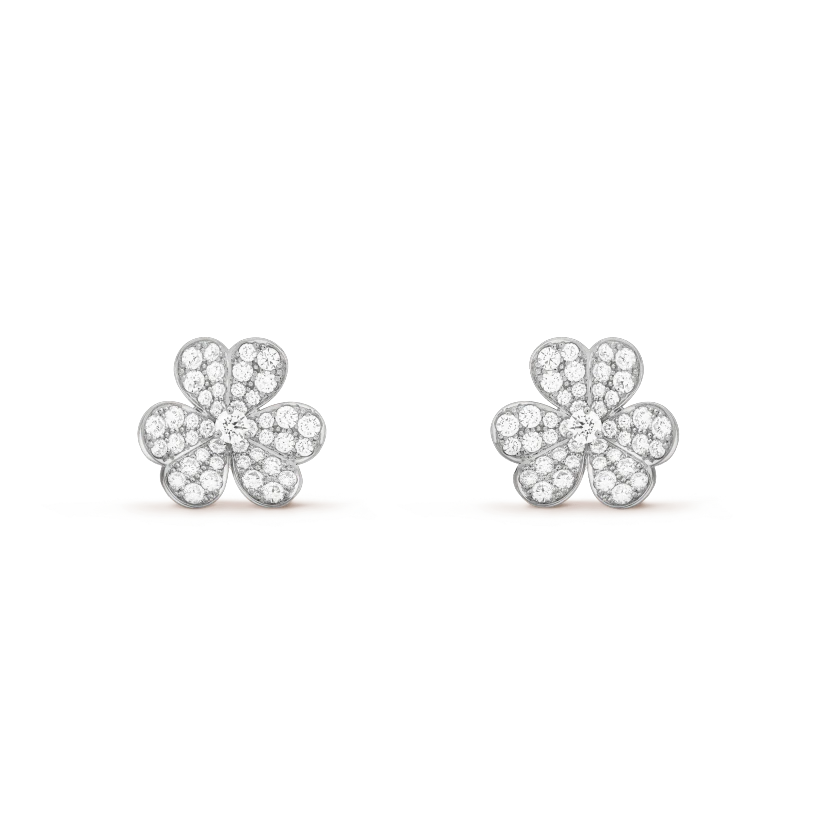 [⭐Sparkve]FRIVOLE SILVER FLOWER DIAMOND EARRINGS