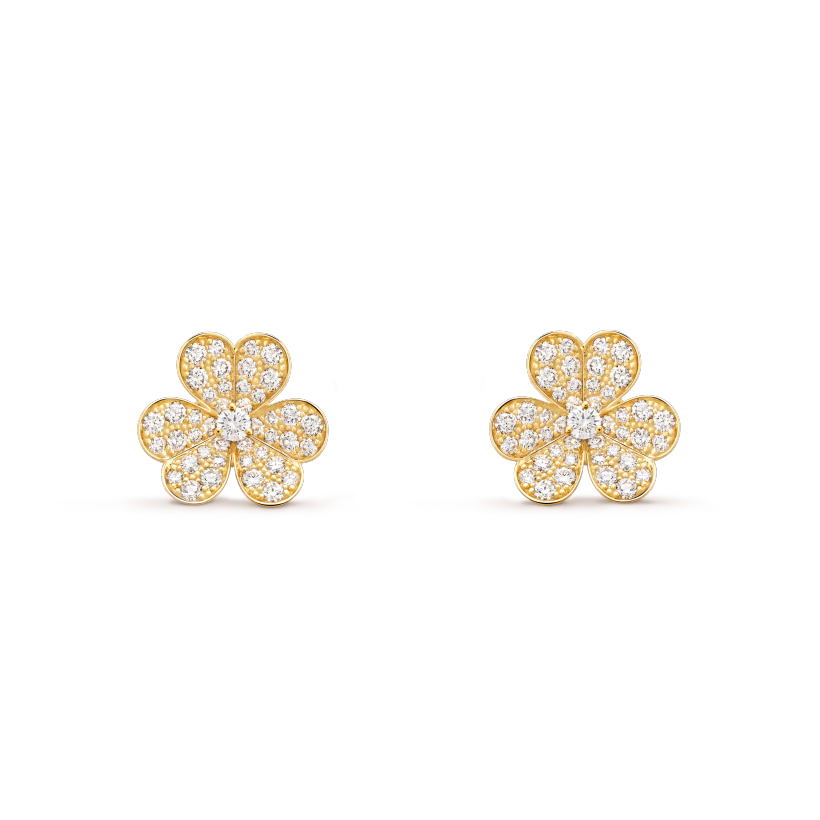 [⭐Sparkve]FRIVOLE GOLD FLOWER DIAMOND EARRINGS