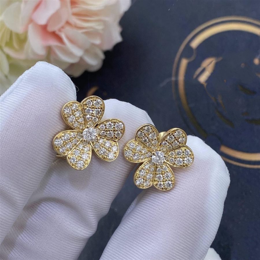 [⭐Sparkve]FRIVOLE GOLD FLOWER DIAMOND EARRINGS