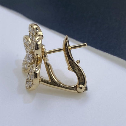 [⭐Sparkve]FRIVOLE GOLD FLOWER DIAMOND EARRINGS