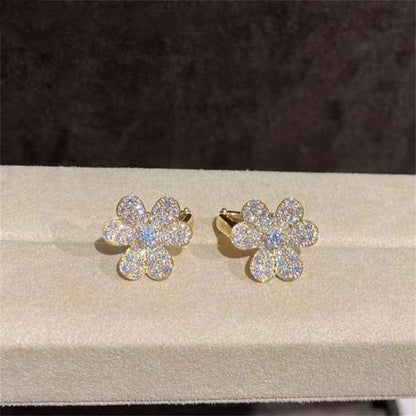 [⭐Sparkve]FRIVOLE GOLD FLOWER DIAMOND EARRINGS