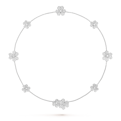 [⭐Sparkve]FRIVOLE SILVER 9 FLOWERS NECKLACE