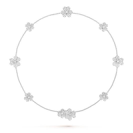[⭐Sparkve]FRIVOLE SILVER 9 FLOWERS NECKLACE