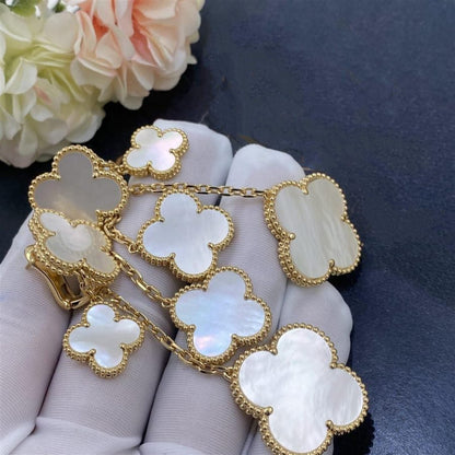 [⭐Sparkve]CLOVER EARRINGS WHITE MOP 4 MOTIFS GOLD