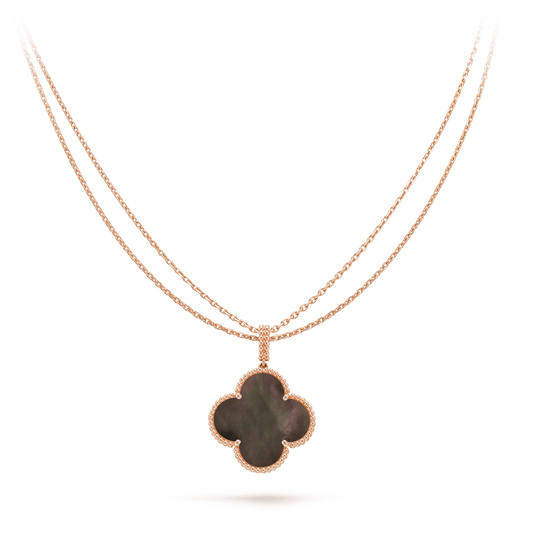 [⭐Sparkve]CLOVER 25MM GOLD DARK MOP BIG CLOVER NECKLACE
