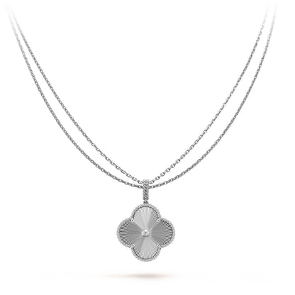 [⭐Sparkve]CLOVER 25MM SILVER BIG CLOVER NECKLACE