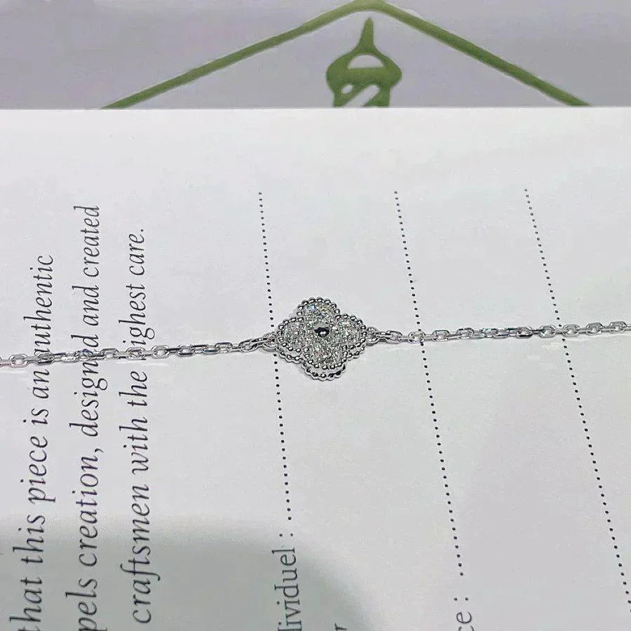 [⭐Sparkve]CLOVER  SINGLE FLOWER BRACELET SILVER