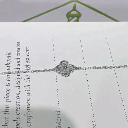 [⭐Sparkve]CLOVER  SINGLE FLOWER BRACELET SILVER