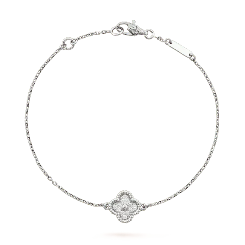 [⭐Sparkve]CLOVER  SINGLE FLOWER BRACELET SILVER