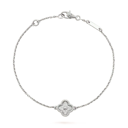 [⭐Sparkve]CLOVER  SINGLE FLOWER BRACELET SILVER
