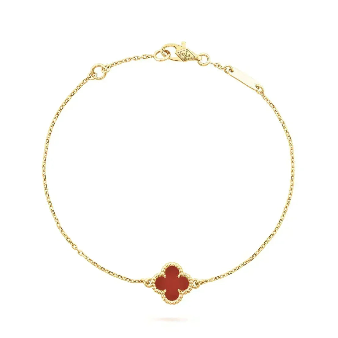[⭐Sparkve]CLOVER  CARNELIAN SINGLE FLOWER BRACELET