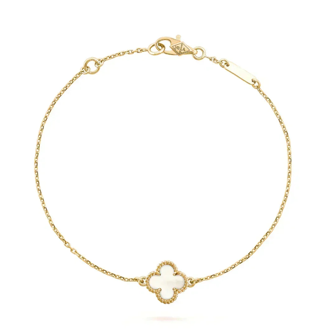 [⭐Sparkve]CLOVER WHITE MOP SINGLE FLOWER BRACELET