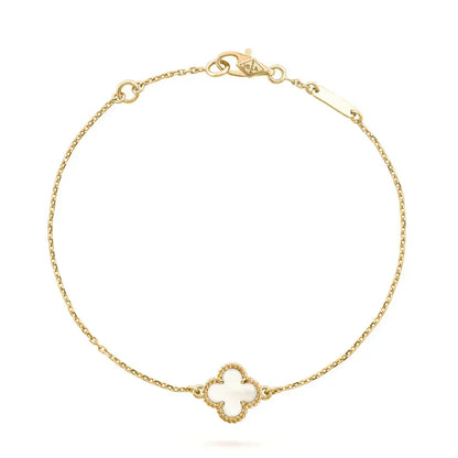 [⭐Sparkve]CLOVER WHITE MOP SINGLE FLOWER BRACELET