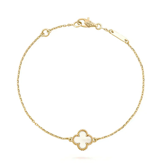 [⭐Sparkve]CLOVER WHITE MOP SINGLE FLOWER BRACELET