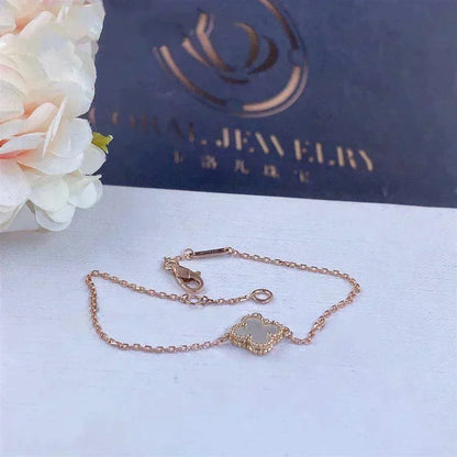 [⭐Sparkve]CLOVER WHITE MOP SINGLE FLOWER BRACELET