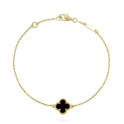 [⭐Sparkve]CLOVER ONYX SINGLE FLOWER BRACELET