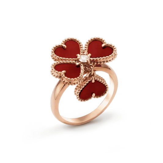 [⭐Sparkve]SWEET CLOVER CARNELIAN RING
