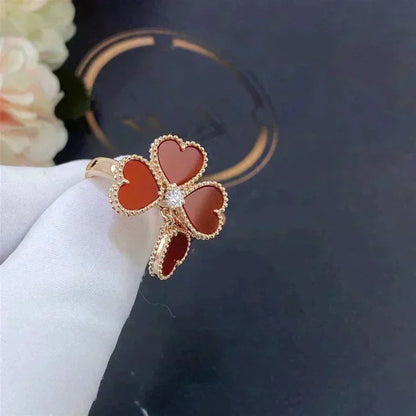 [⭐Sparkve]SWEET CLOVER CARNELIAN RING