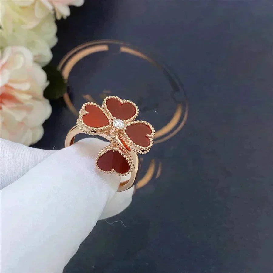 [⭐Sparkve]SWEET CLOVER CARNELIAN RING