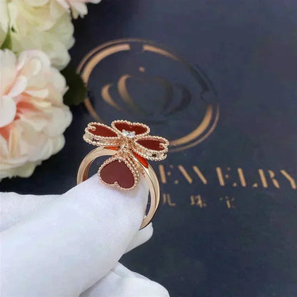 [⭐Sparkve]SWEET CLOVER CARNELIAN RING