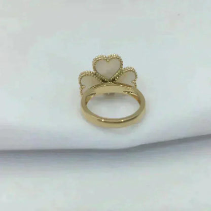 [⭐Sparkve]SWEET CLOVER WHITE MOP RING