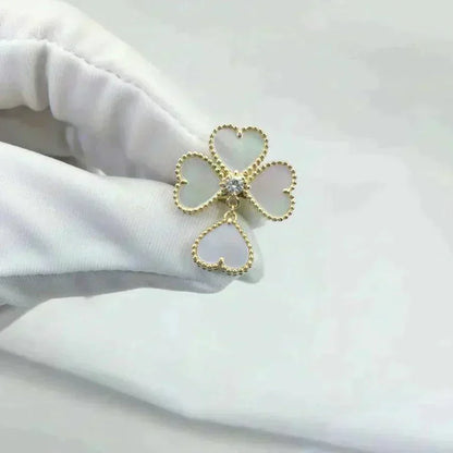 [⭐Sparkve]SWEET CLOVER WHITE MOP RING