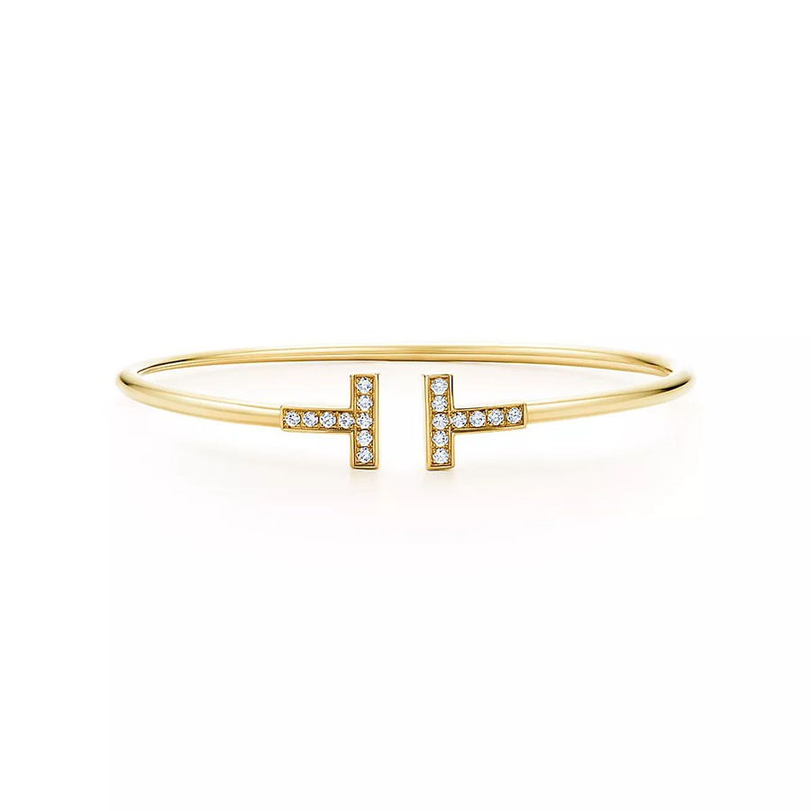 [⭐Sparkve Jewels]T BRACELET 1.8MM GOLD DIAMOND