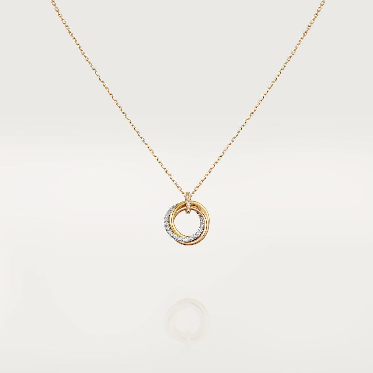 [⭐Sparkve]TRINITY NECKLACE SILVER GOLD PINK GOLD DIAMONDS