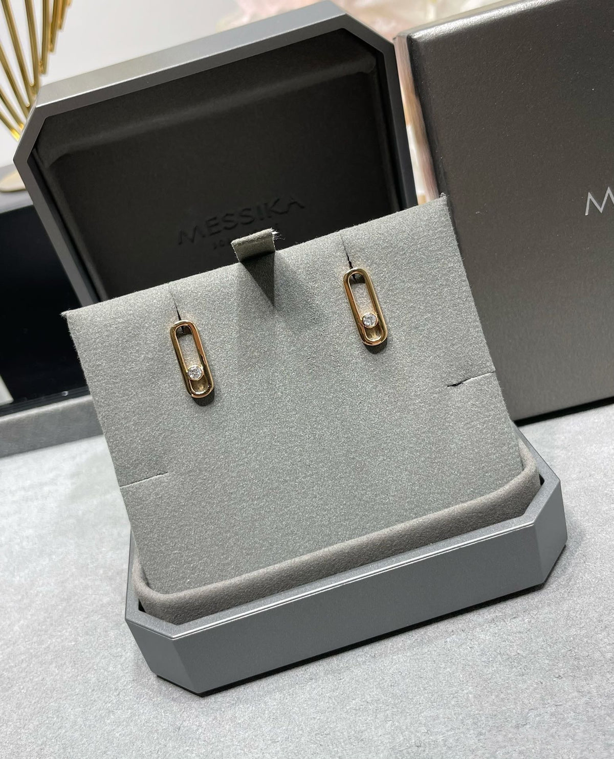 [⭐Sparkve]MOVE UNO SMALL 1 DIAMOND EARRINGS