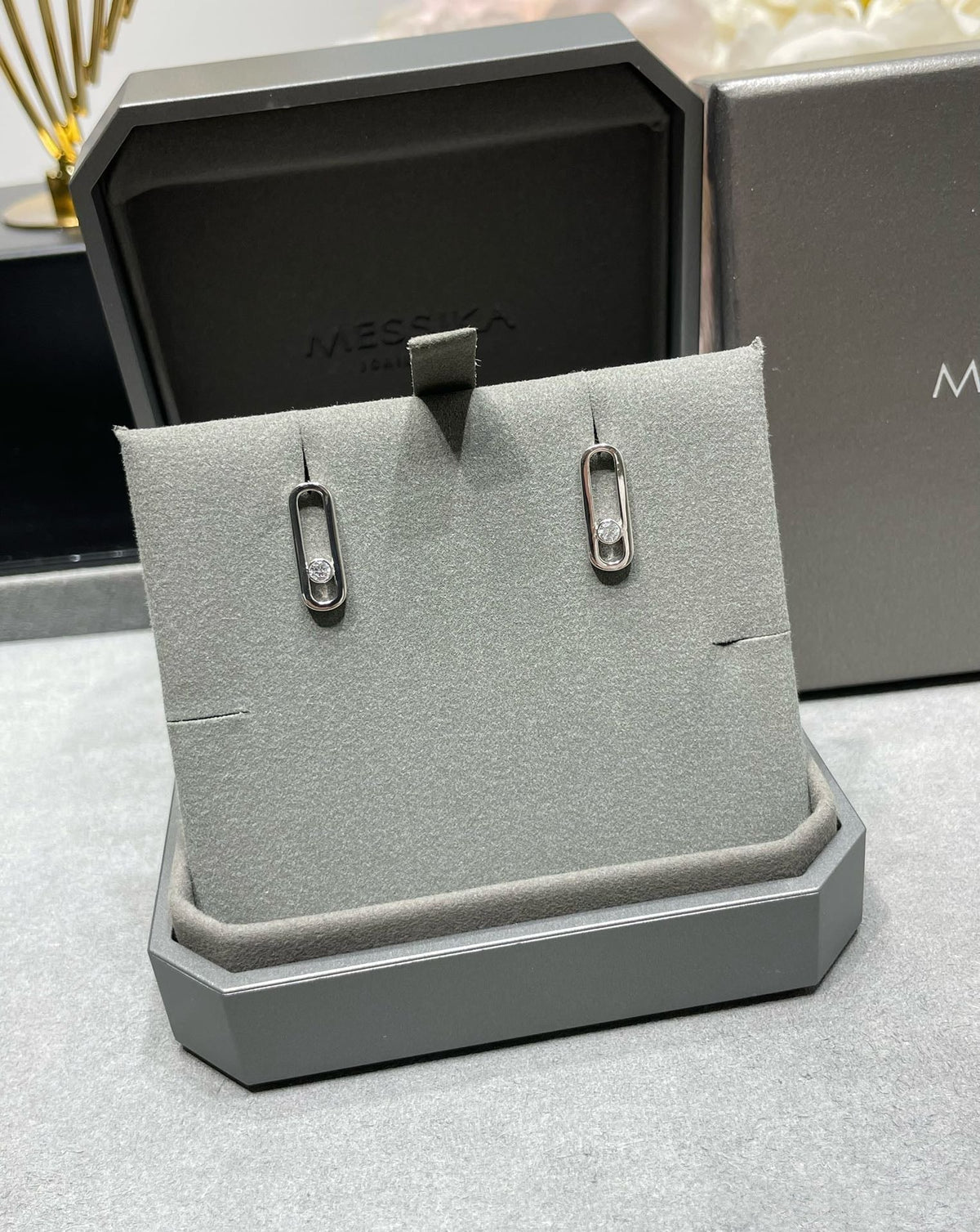 [⭐Sparkve]MOVE UNO SMALL 1 DIAMOND EARRINGS