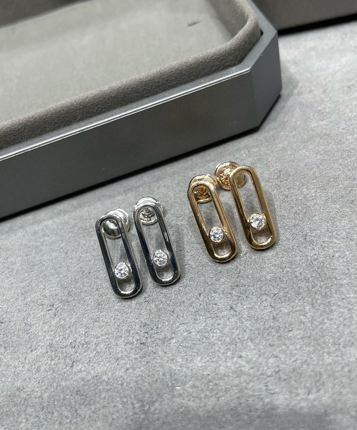 [⭐Sparkve]MOVE UNO SMALL 1 DIAMOND EARRINGS