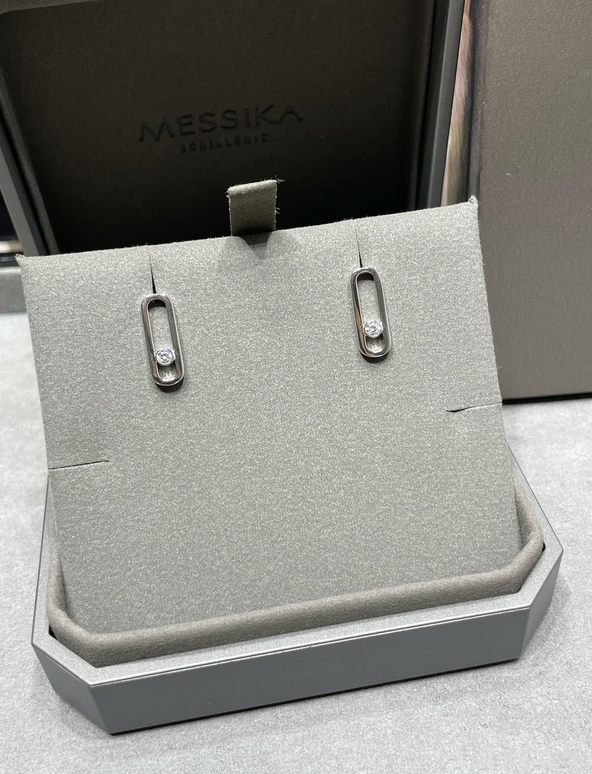 [⭐Sparkve]MOVE UNO SMALL 1 DIAMOND EARRINGS