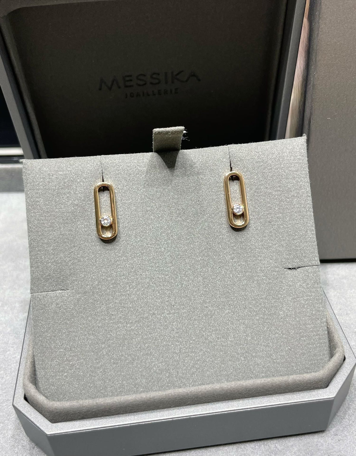 [⭐Sparkve]MOVE UNO SMALL 1 DIAMOND EARRINGS