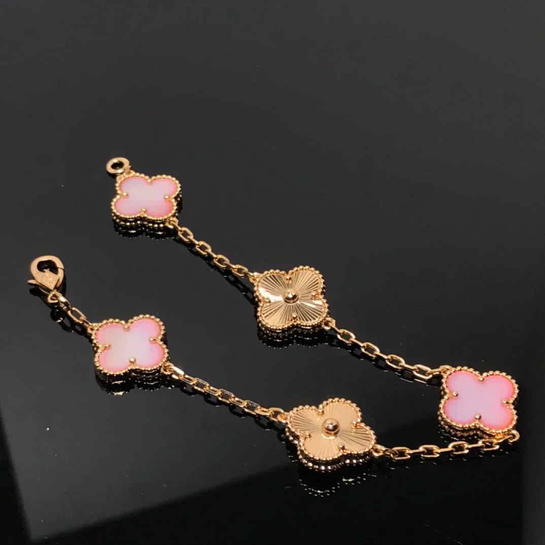 [⭐Sparkve] CLOVER 5 MOTIFS  PINK MOP BRACELET COLLECTION