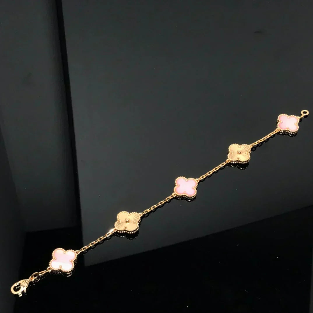 [⭐Sparkve] CLOVER 5 MOTIFS  PINK MOP BRACELET COLLECTION