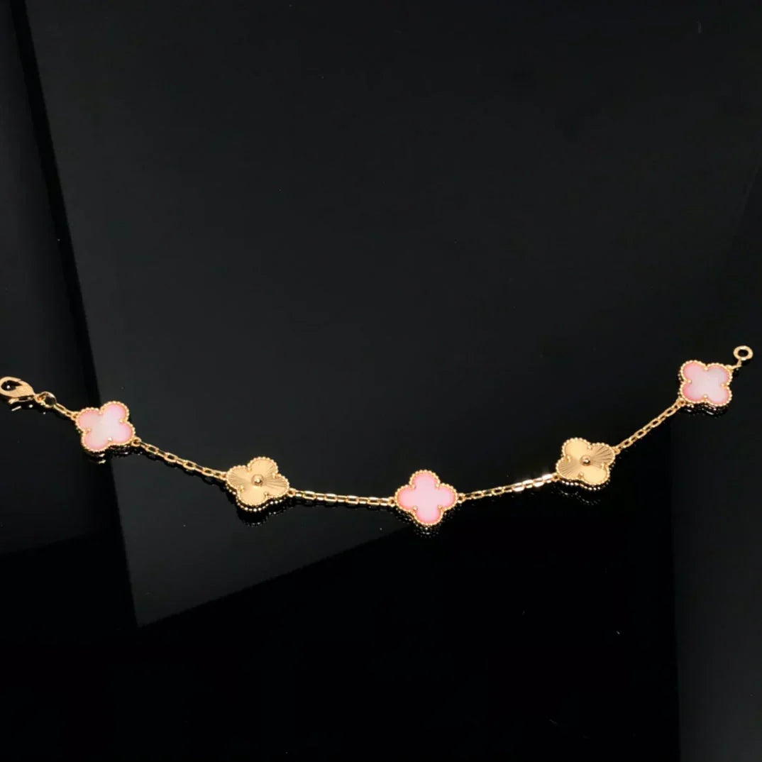 [⭐Sparkve] CLOVER 5 MOTIFS  PINK MOP BRACELET COLLECTION