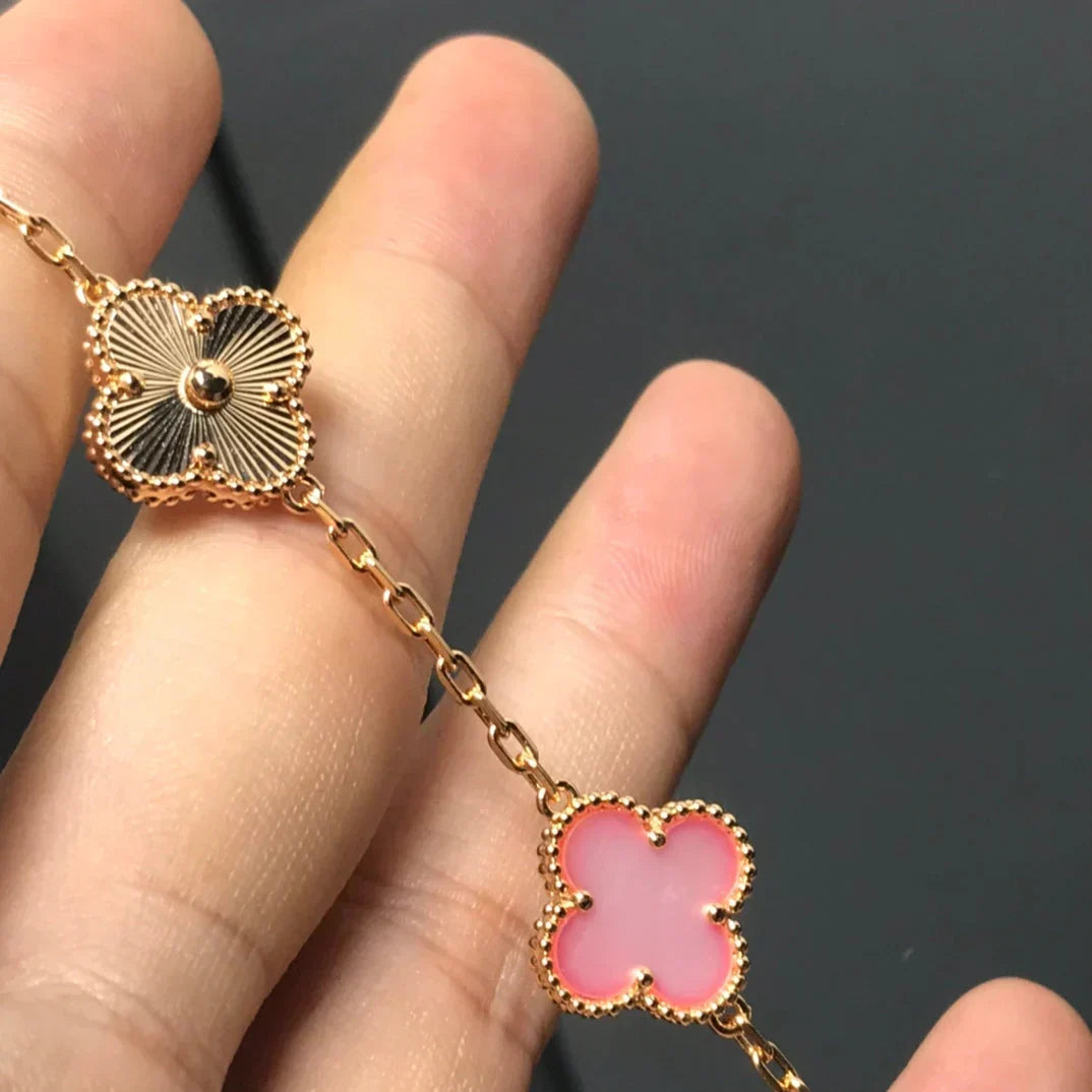 [⭐Sparkve] CLOVER 5 MOTIFS  PINK MOP BRACELET COLLECTION