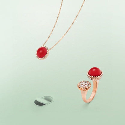 [⭐Sparkve]PERLEE COULEURS DIAMOND ROSE GOLD BETWEEN THE FINGER RING