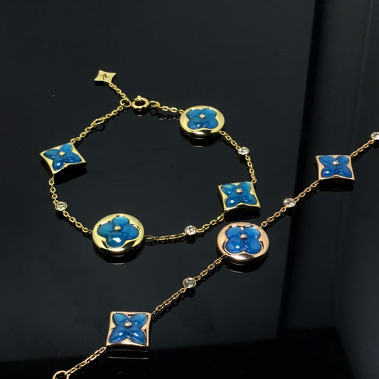 [⭐Sparkve]STAR AND SUN 4 MOTIF BLUE BRACELET