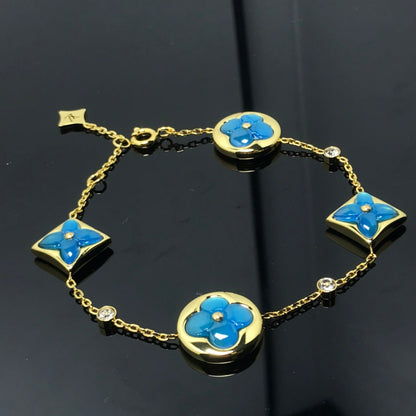 [⭐Sparkve]STAR AND SUN 4 MOTIF BLUE BRACELET