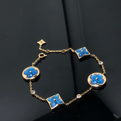 [⭐Sparkve]STAR AND SUN 4 MOTIF BLUE BRACELET