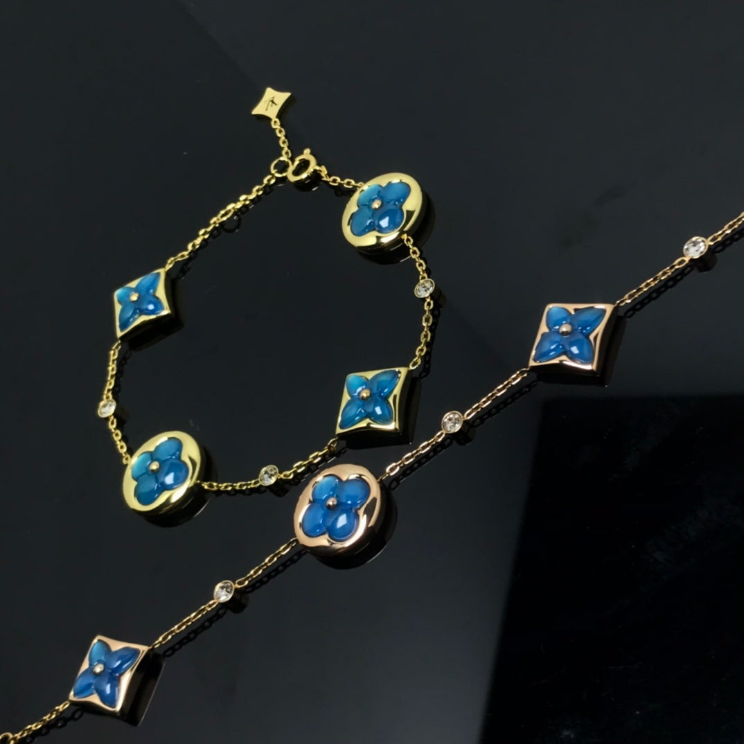[⭐Sparkve]STAR AND SUN 4 MOTIF BLUE BRACELET