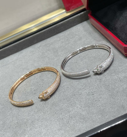 [⭐Sparkve]PANTHERE FULL DIAMOND OPEN BRACELET