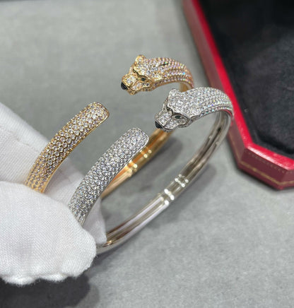 [⭐Sparkve]PANTHERE FULL DIAMOND OPEN BRACELET