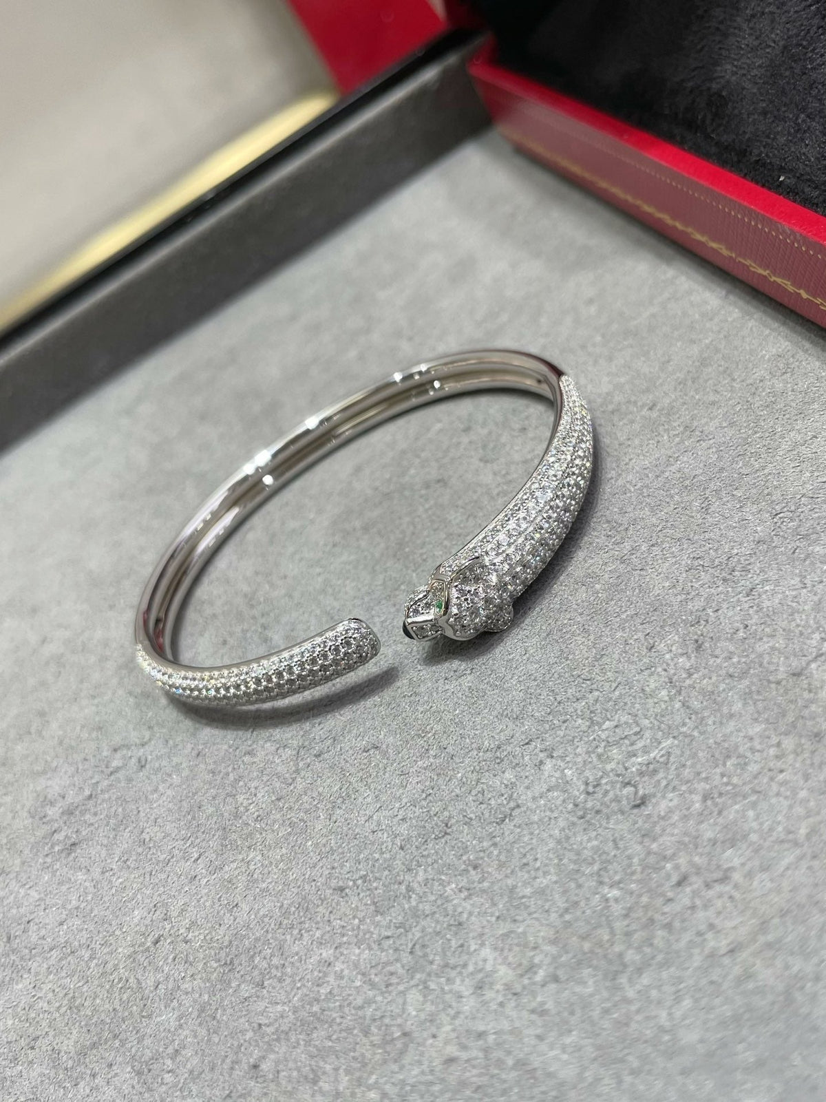 [⭐Sparkve]PANTHERE FULL DIAMOND OPEN BRACELET