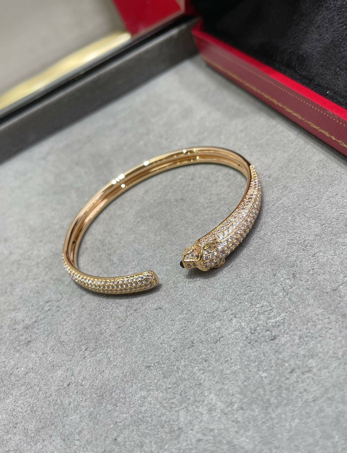 [⭐Sparkve]PANTHERE FULL DIAMOND OPEN BRACELET