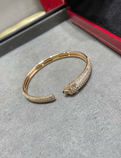 [⭐Sparkve]PANTHERE FULL DIAMOND OPEN BRACELET