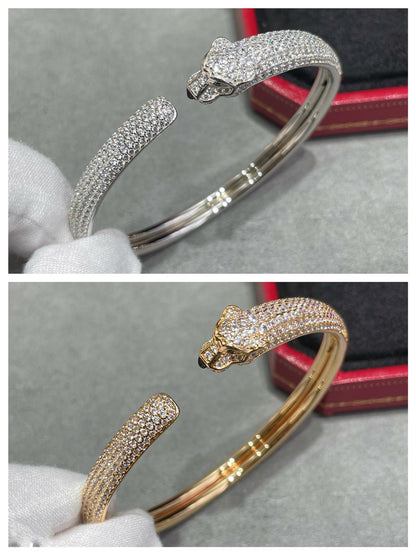 [⭐Sparkve]PANTHERE FULL DIAMOND OPEN BRACELET