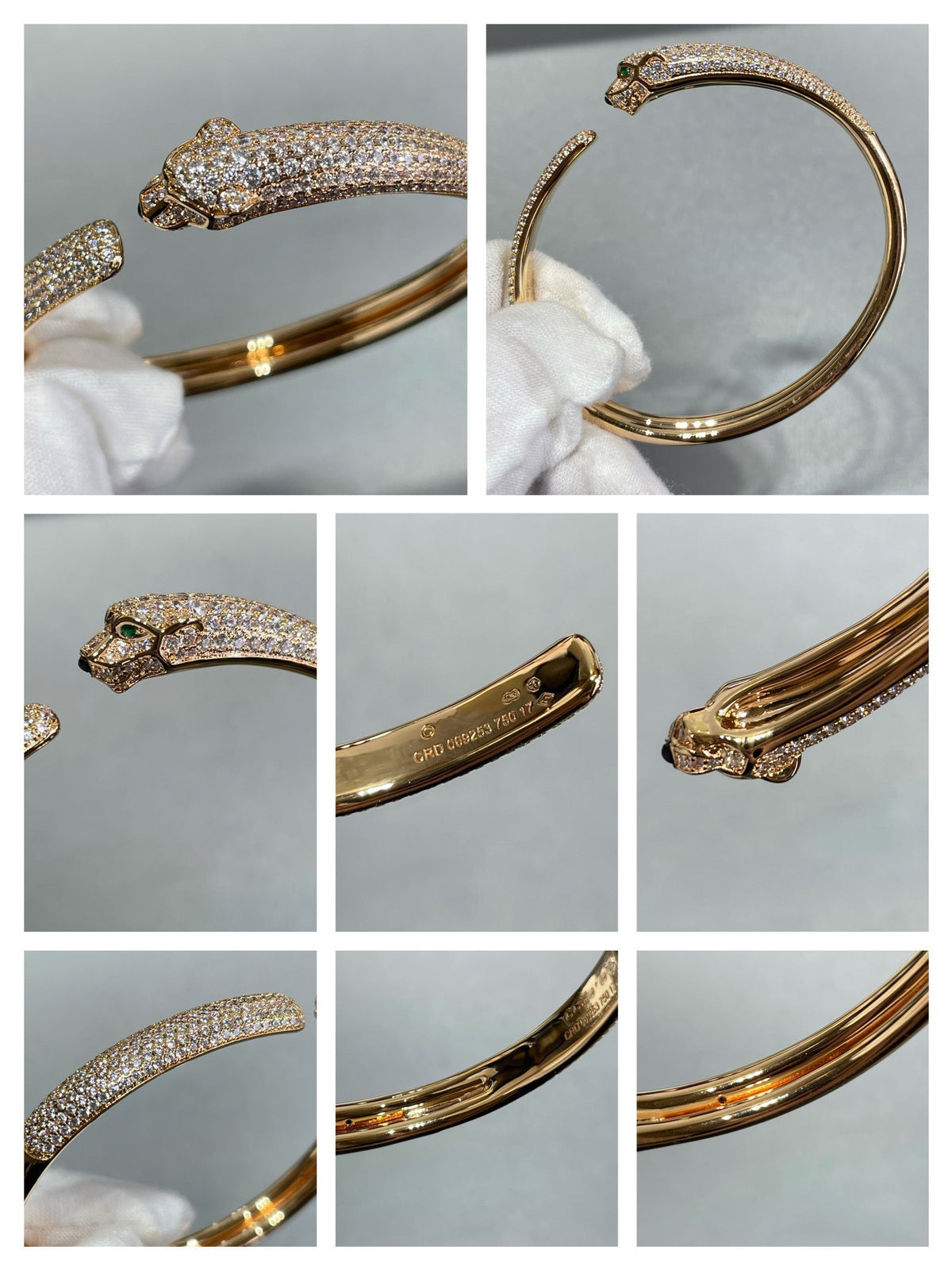 [⭐Sparkve]PANTHERE FULL DIAMOND OPEN BRACELET